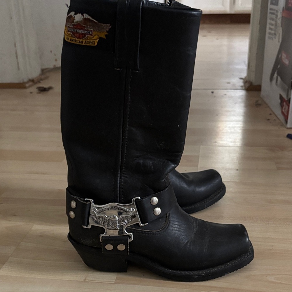Harley-Davidson Black Heeled Boots
